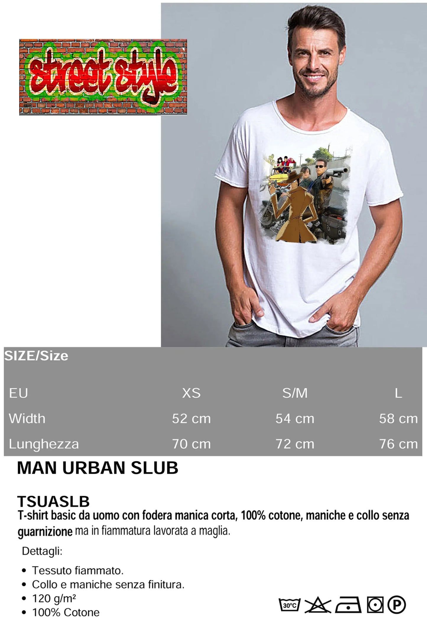 Terminaator Gang T-Shirt Urban Slub Uomo - Cotone Fiammato - STREET STYLE