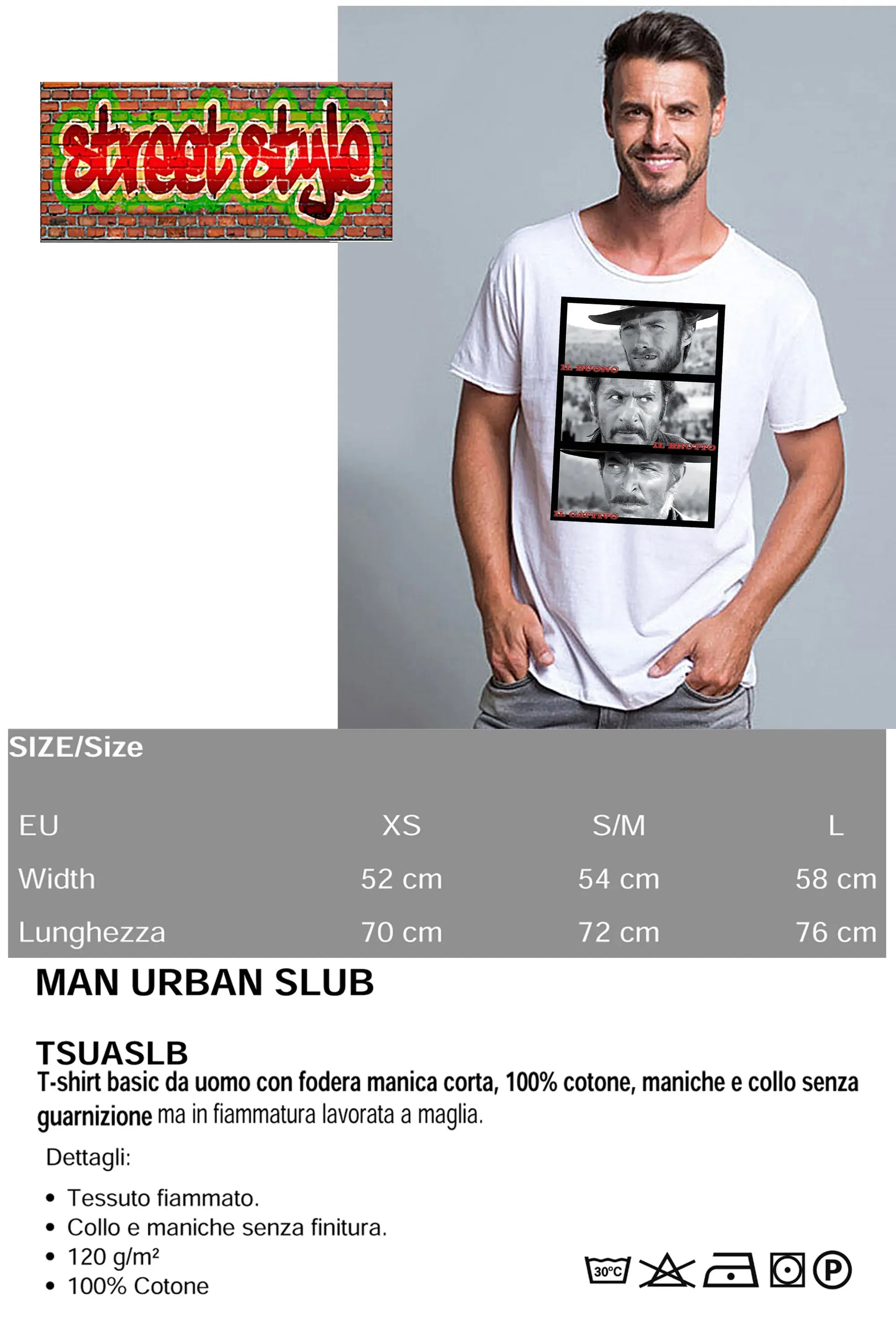 The Legend Il Bello il Brutto e il Cattivo 3 Quad Soggetto Cinema Attori 18-80-1 T-shirt Urban Slub Men Uomo 100% Cotone Fiammato JK - STREET STYLE