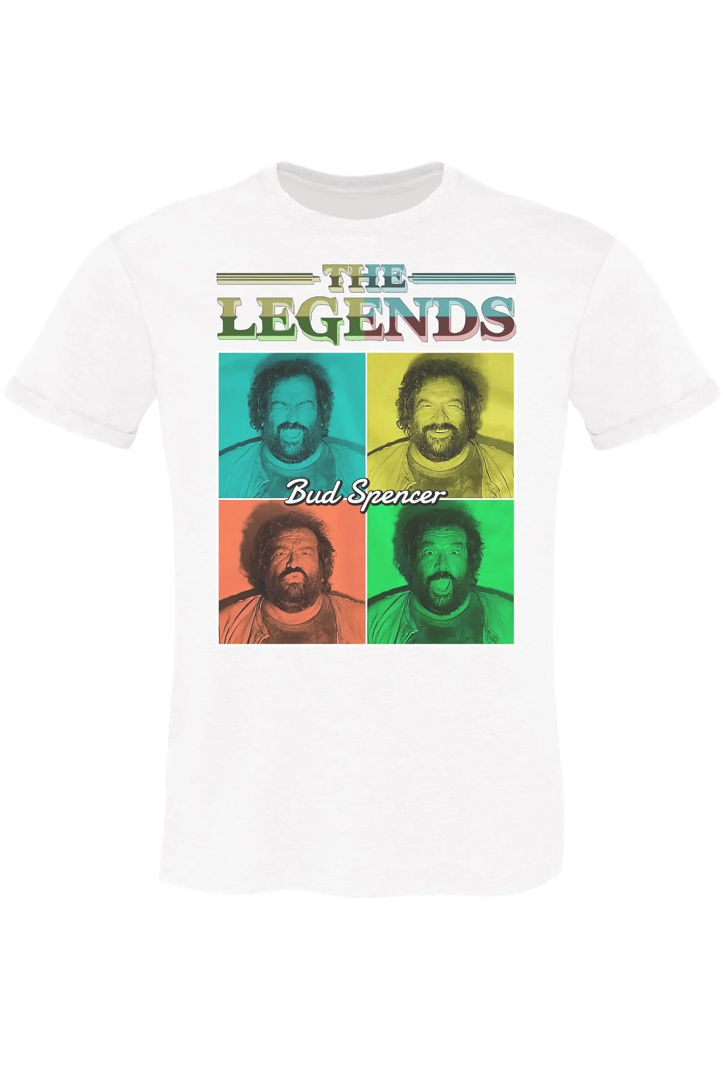 The Legends Quad Bud Spencer 18-70-9 T-Shirt Urban Men Uomo 100% Cotone Fiammato BS - STREET STYLE