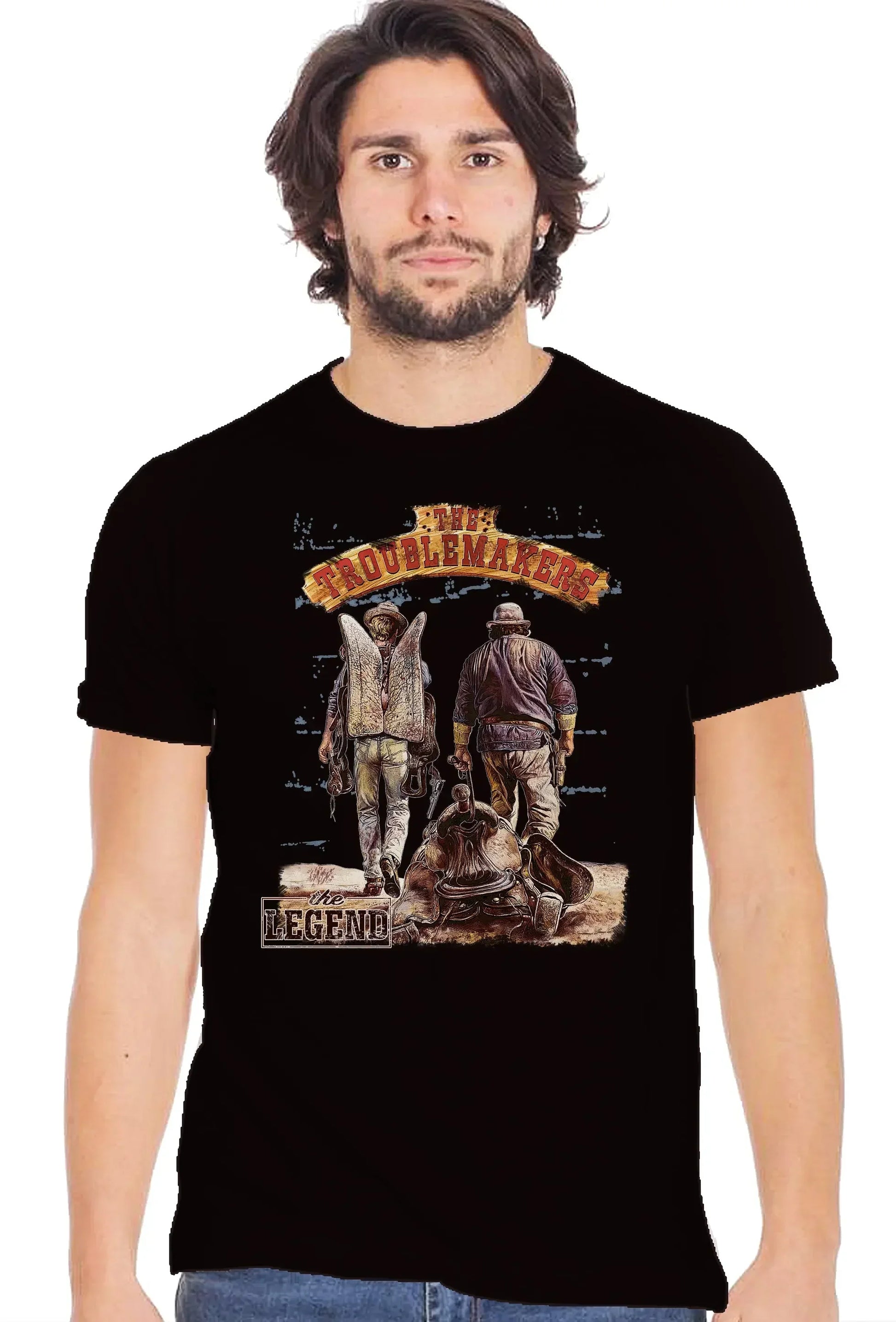 The Troublemakers Bud spencer e Terence hill 18-70-10-2 T-Shirt Urban Men Uomo 100% Cotone Fiammato BS - STREET STYLE