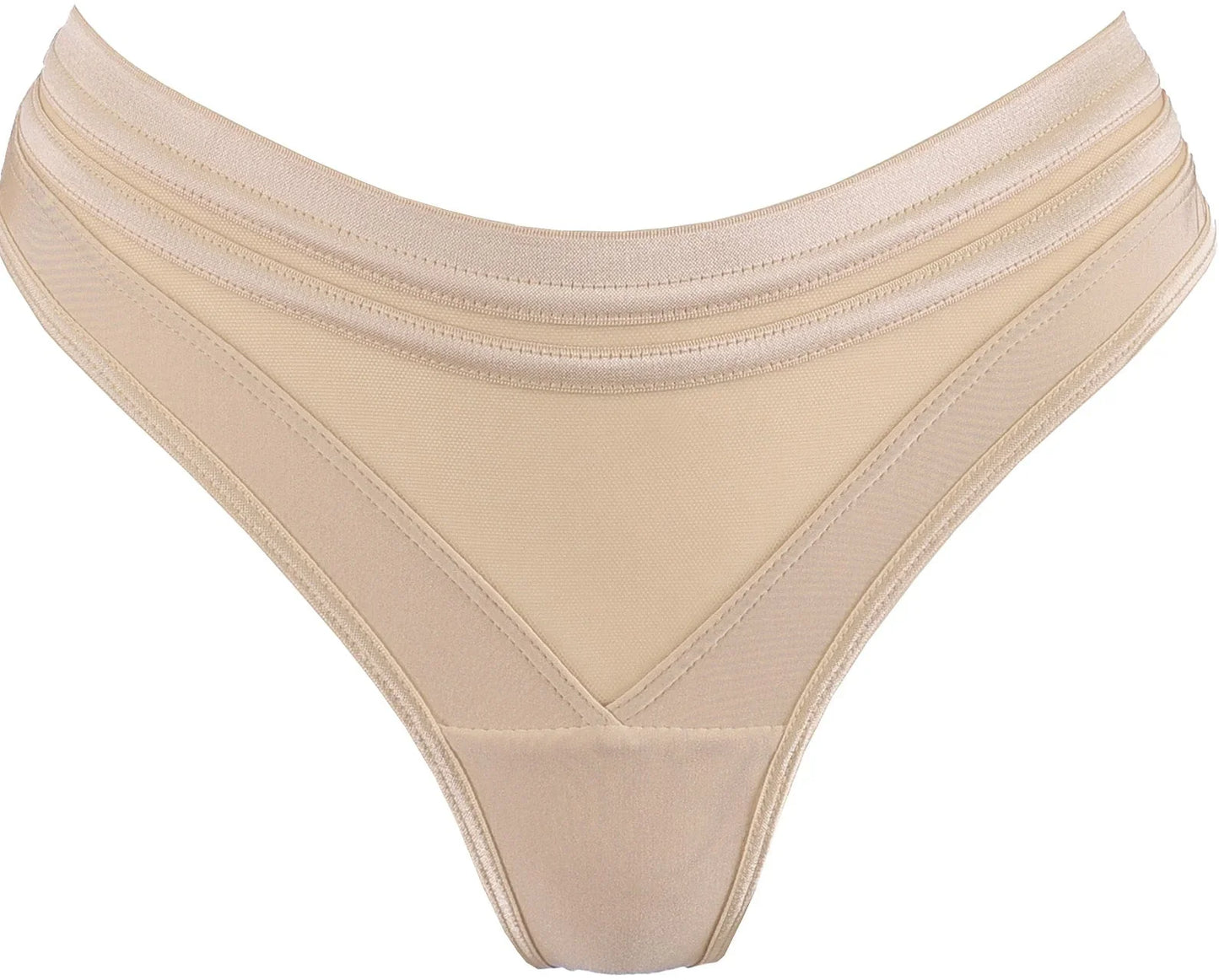 Soft Brazilian Thong Panty Axami Stripe Nude - STREET STYLE