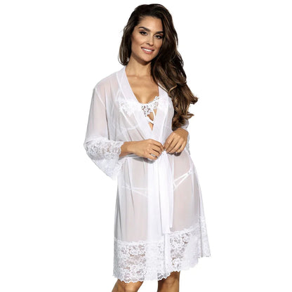 Sheer Robe Axami Naughty in Nude White - STREET STYLE