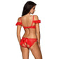 Flirty Ruche Sheer Peek-A-Boo Panty Axami Sweet Angel Red - STREET STYLE