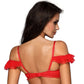 Sexy Ruche Open Cup Shelf Bra Axami Sweet Angel Red - STREET STYLE