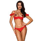 Sexy Ruche Open Cup Shelf Bra Axami Sweet Angel Red - STREET STYLE