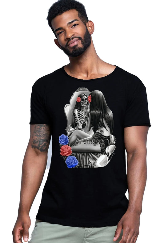 Vanity Tattoo Skull - T-shirt Uomo Cotone Fiammato - STREET STYLE