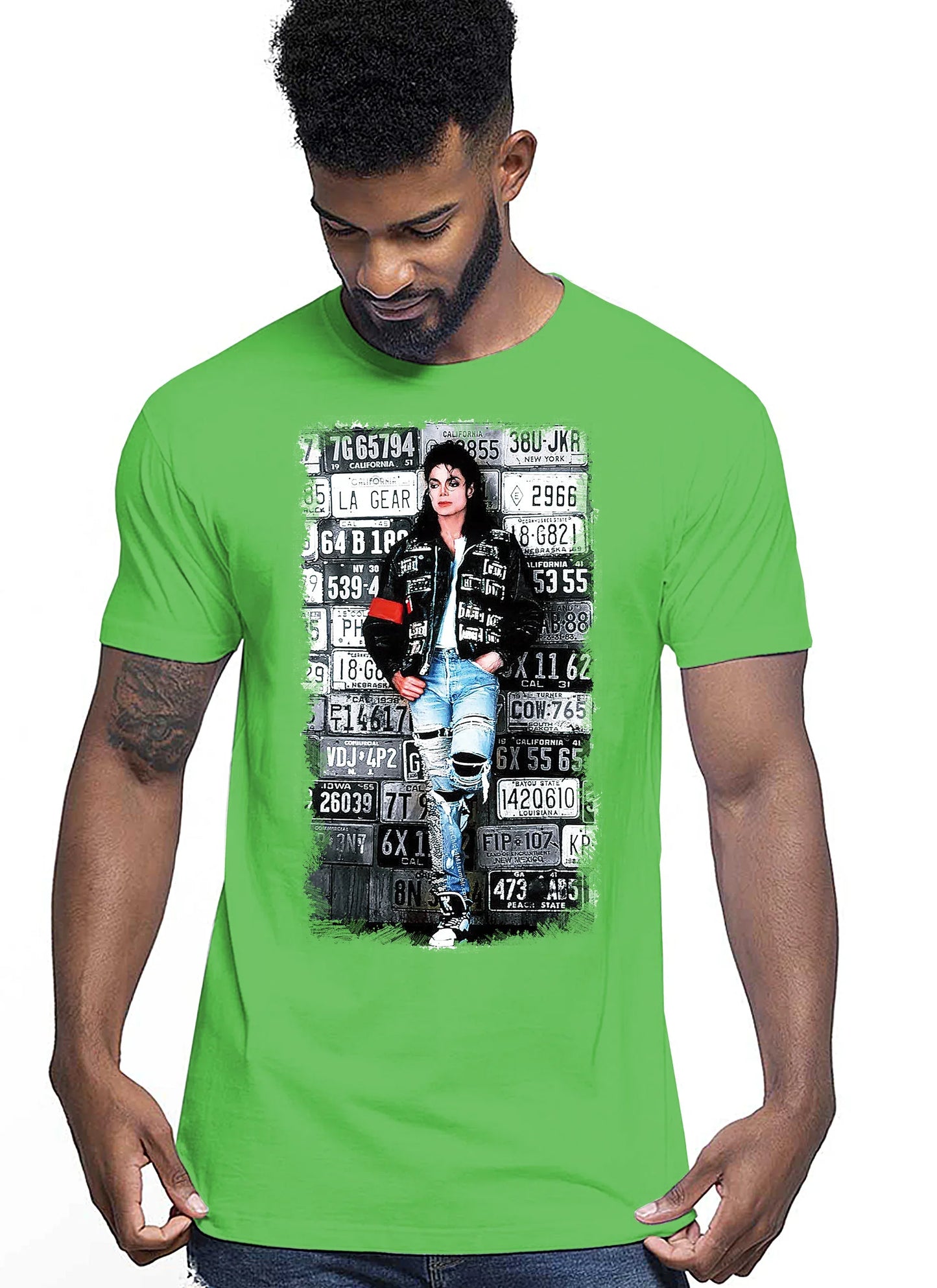 The Legend Michael Jackson Cantante Soggetto 18-20-49-2 T-shirt Urban Men Uomo 100% Cotone Pettinato JK - STREET STYLE