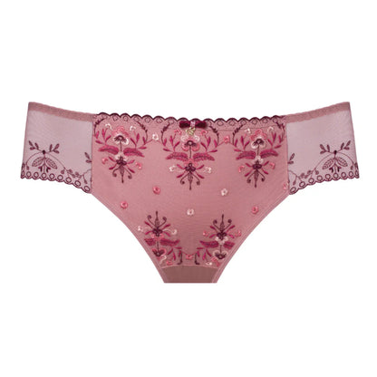 Sheer Mesh Tulle Embroidered Brief Panty Viola - STREET STYLE