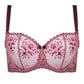 Sheer Mesh Embroidered Balconette Bra Viola - STREET STYLE