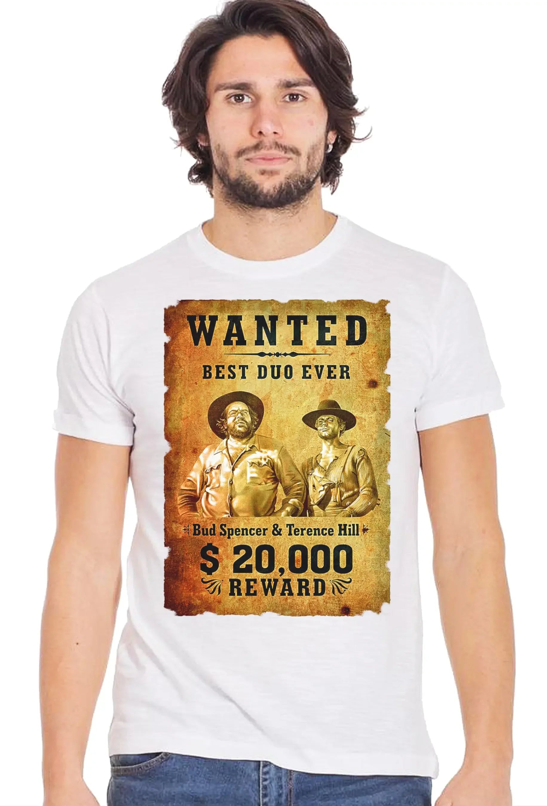 Wanted Bud Spencer 18-70-8 T-Shirt Urban Men Uomo 100% Cotone Fiammato BS - STREET STYLE