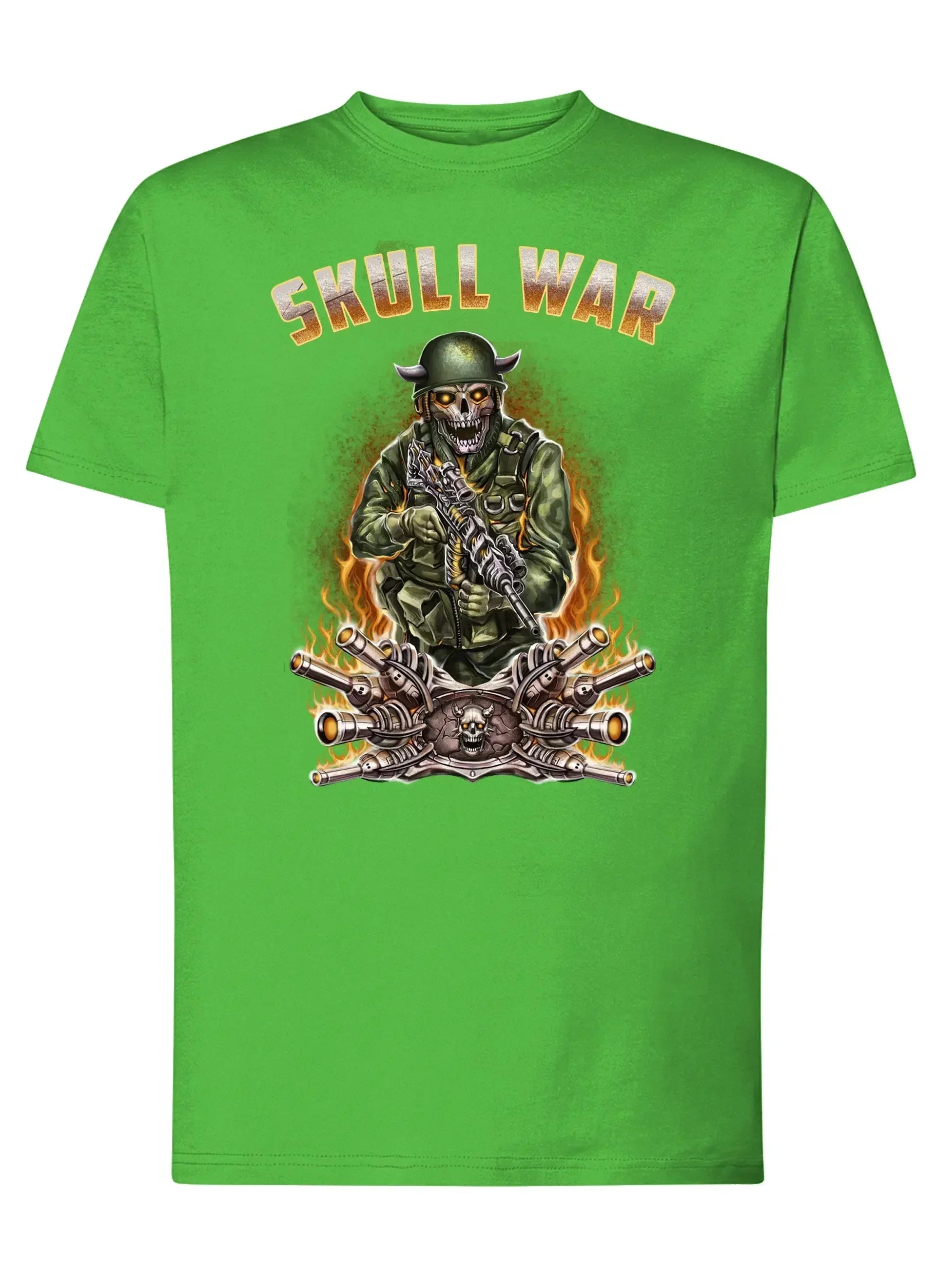 War Skull Tattoo 9053 T-shirt Urban Men Uomo 100% Cotone Pettinato JK - STREET STYLE