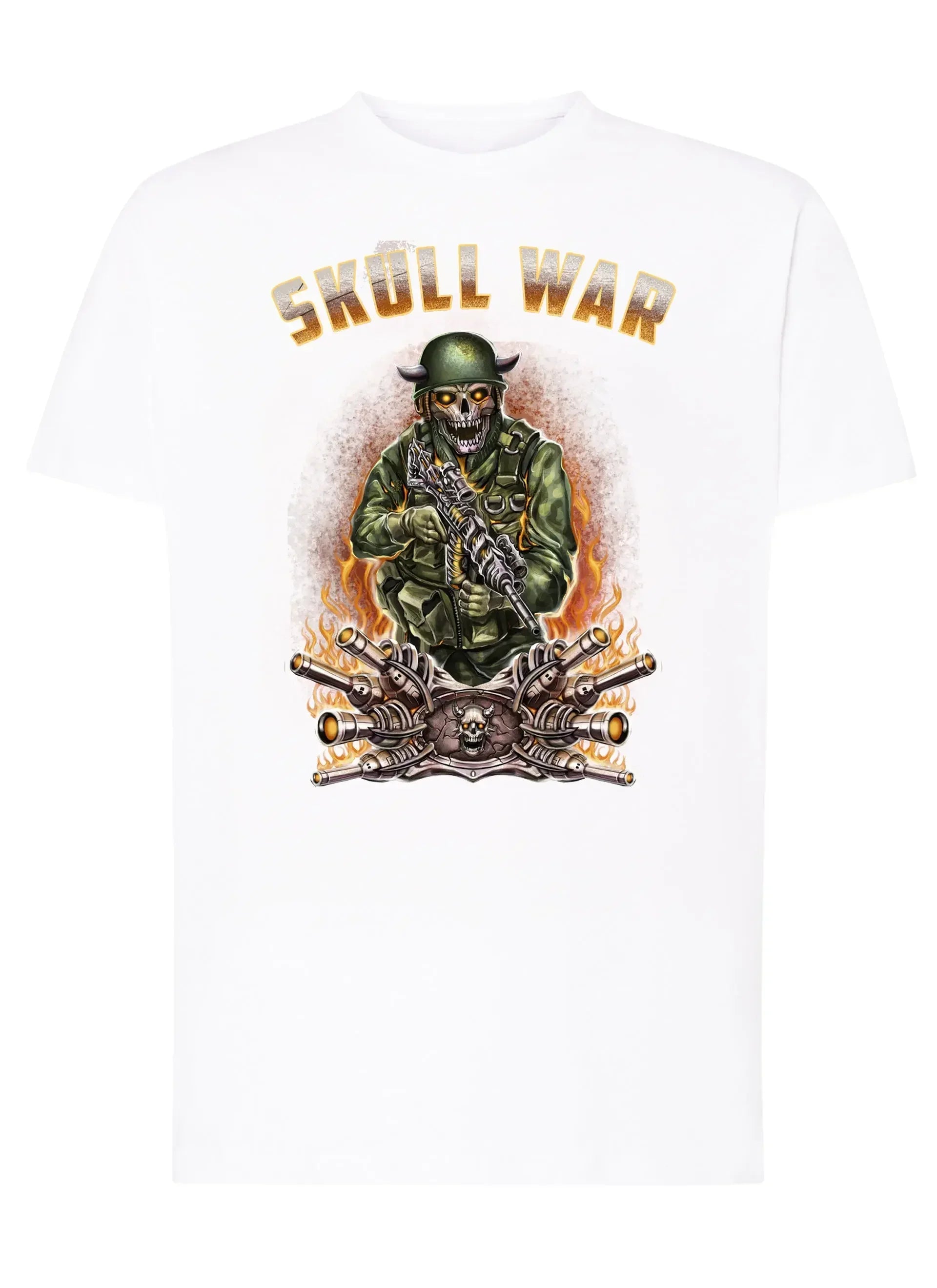 War Skull Tattoo 9053 T-shirt Urban Men Uomo 100% Cotone Pettinato JK - STREET STYLE