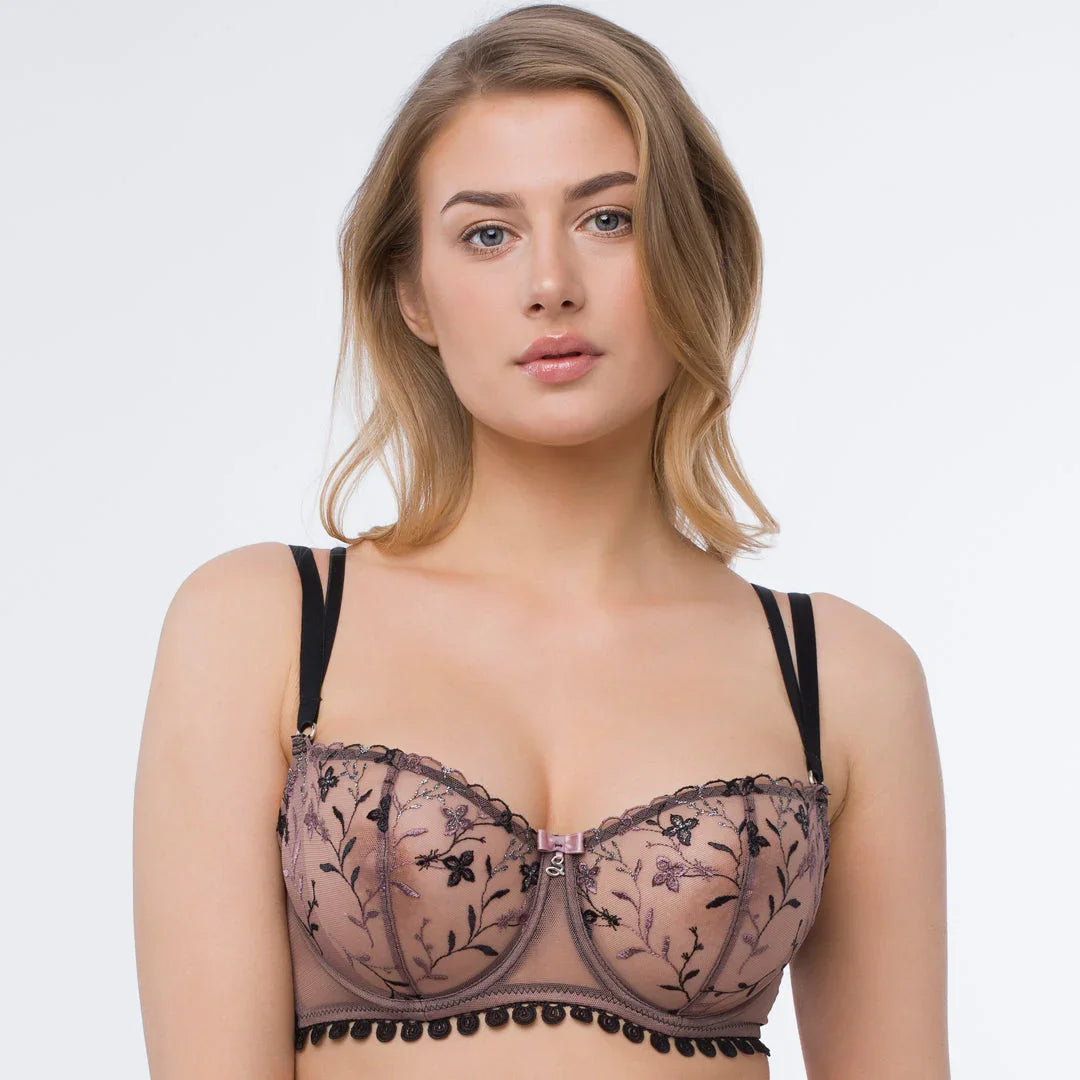 Transparent Embroidered Balconette Bra Antinea - STREET STYLE