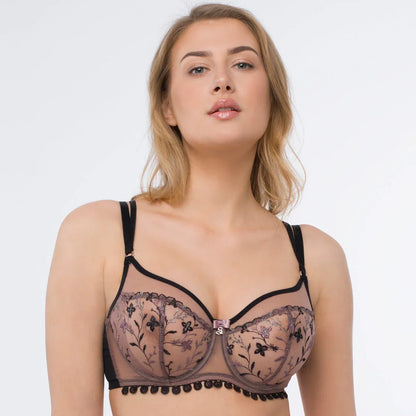 Transparent Embroidered Full Figure Bra Antinea - STREET STYLE