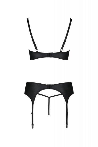 Sexy Open Cup Bra & Sheer Lace Garter String Set Passion Astrida - STREET STYLE