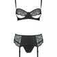 Sexy Open Cup Bra & Sheer Lace Garter String Set Passion Astrida - STREET STYLE