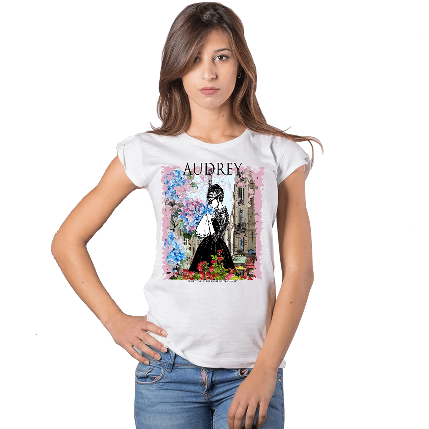 T-shirt Audrey Hepburn Donna Slub - Cotone Bio - STREET STYLE