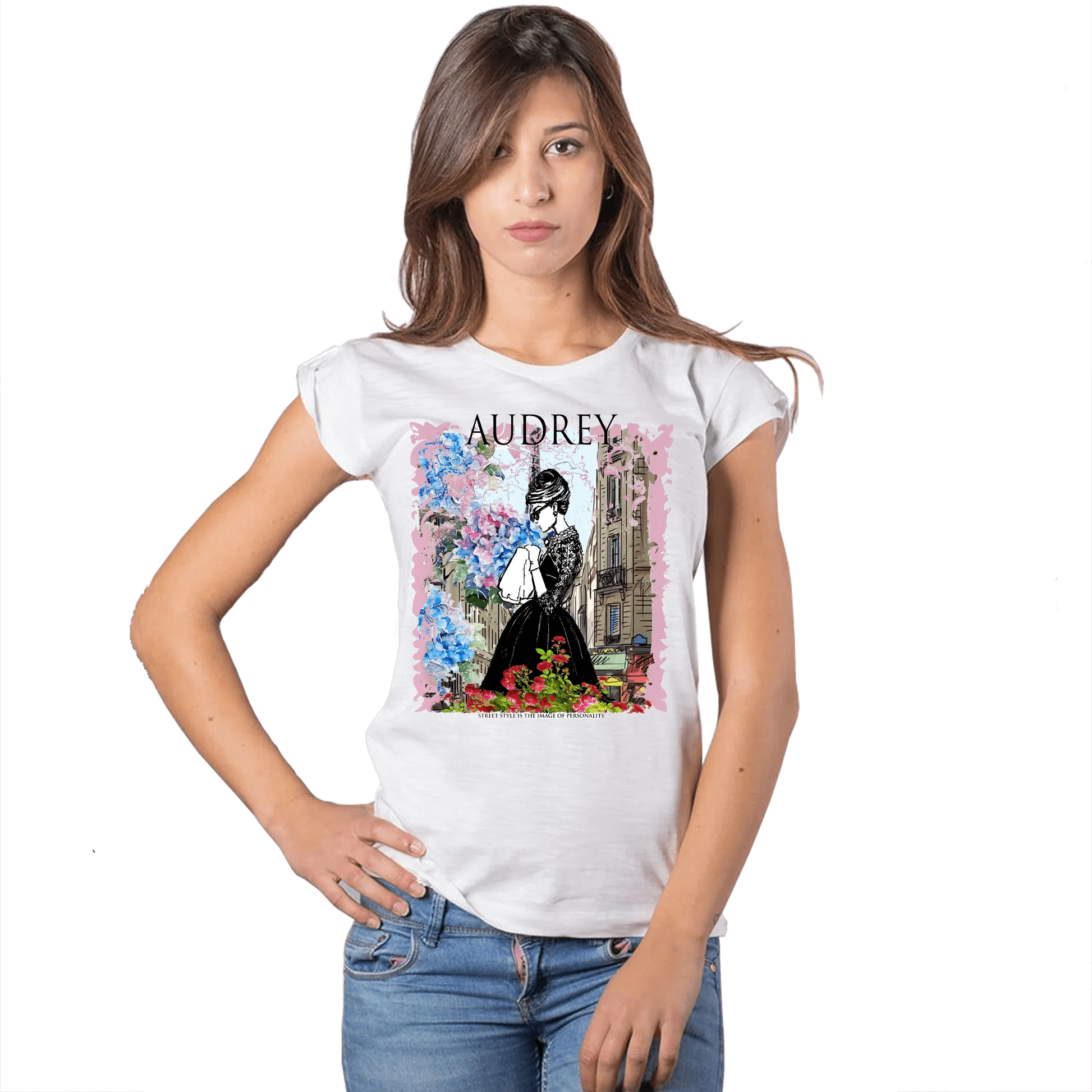 T-shirt Audrey Hepburn Donna Slub - Cotone Bio - STREET STYLE