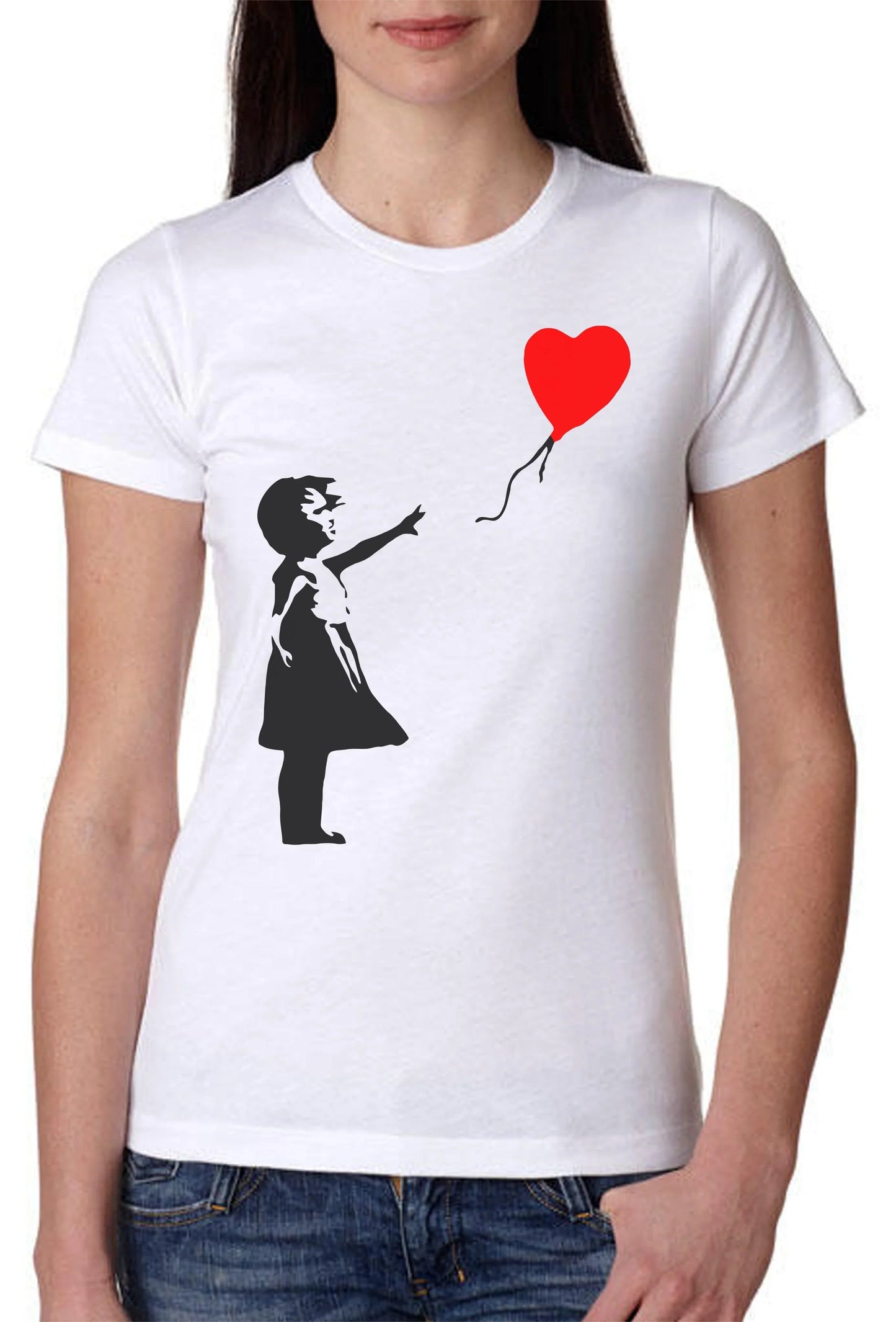 Bambina Banksy 3500 Lady T-Shirt Donna 100% Cotone Pettinato JK - STREET STYLE