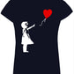 Bambina Banksy 3500 Lady T-Shirt Donna 100% Cotone Pettinato JK - STREET STYLE
