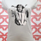 T-shirt donna cotone bianco, stampa bambina con trecce, streetwear urban style