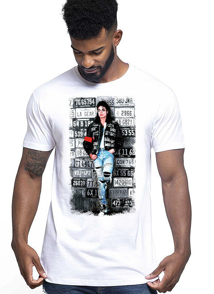 The Legend Michael Jackson Cantante Soggetto 18-20-49-2 T-shirt Urban Men Uomo 100% Cotone Pettinato JK - STREET STYLE