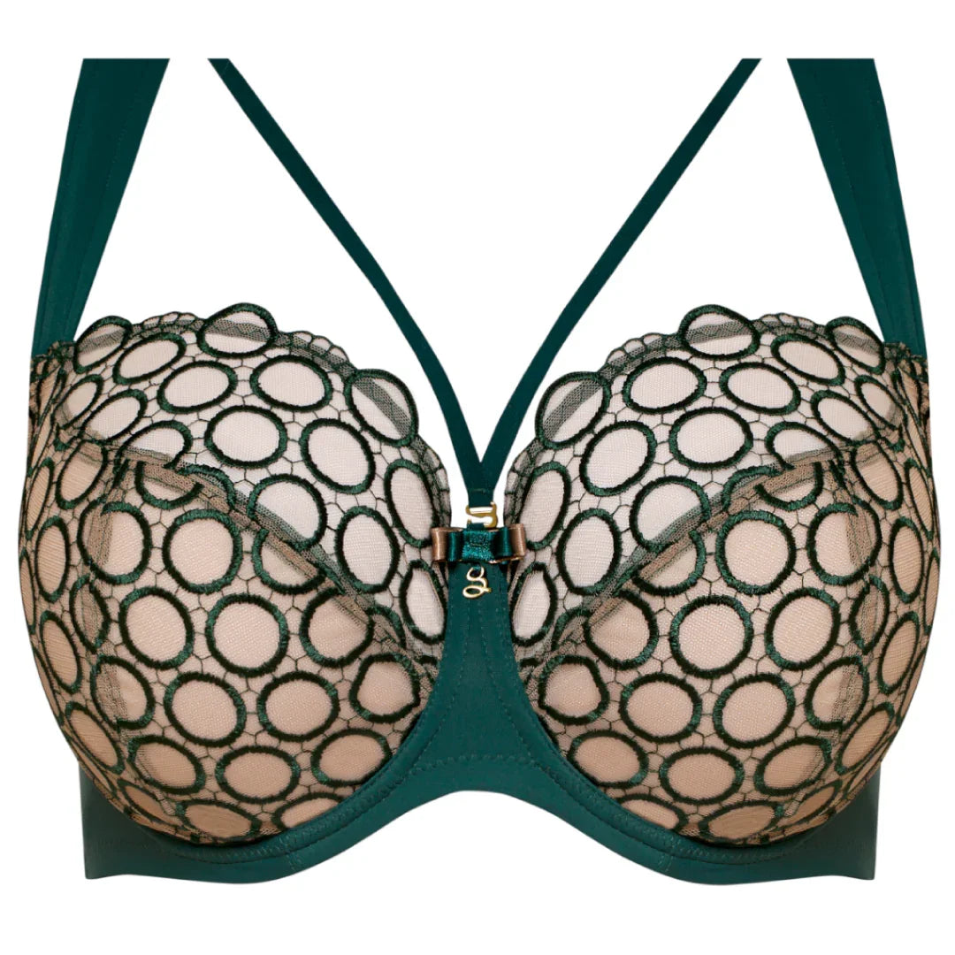 Sheer Mesh Tulle Tulip Seam Balconette Bra Boobie Emerald - STREET STYLE