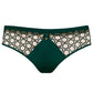 Sheer Mesh Tulle Embroidered Brief Panty Boobie Emerald - STREET STYLE