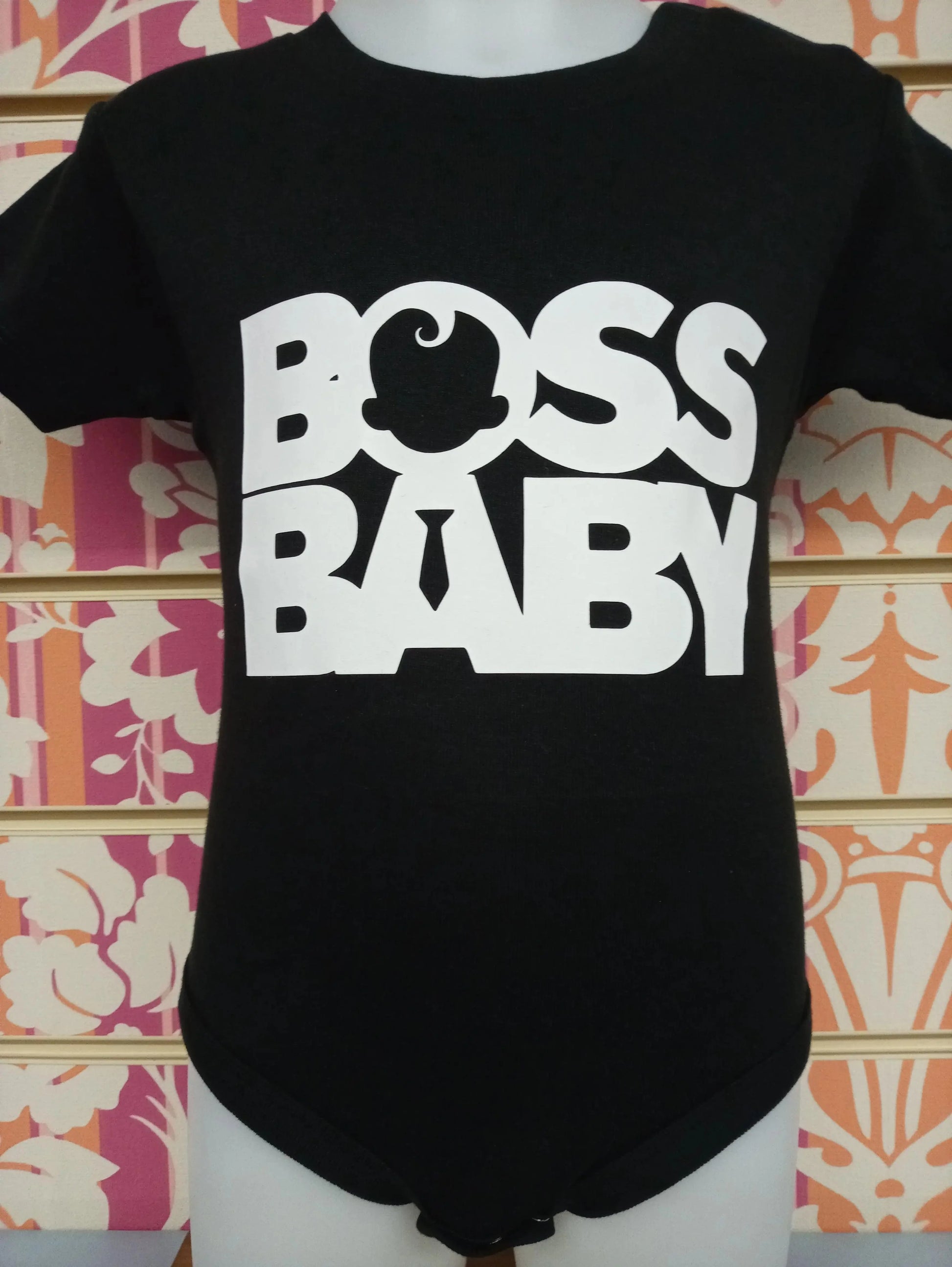 Body neonato nero in cotone con scritta BOSS BABY, stile streetwear, Street Style Rimini