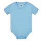 Body neonato azzurro a maniche corte 100% cotone, streetwear essenziale