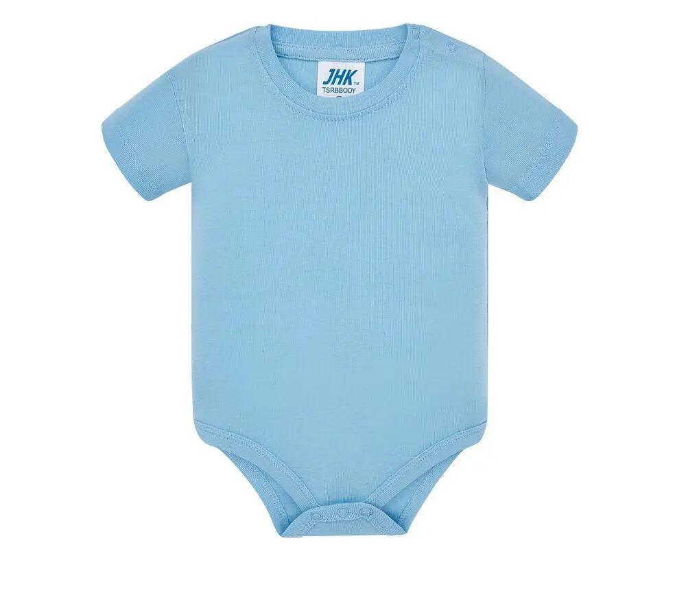 Body neonato azzurro a maniche corte 100% cotone, streetwear essenziale