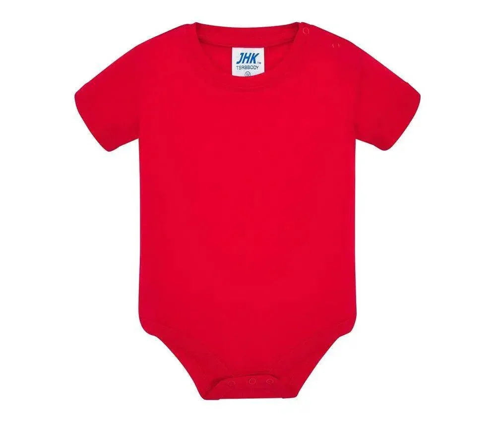 Body neonato rosso a maniche corte in cotone JHK, streetwear essenziale bambino