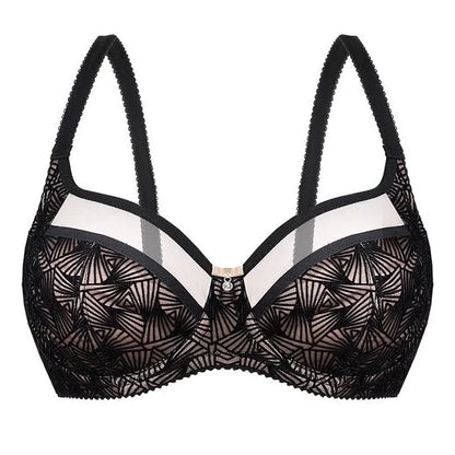 Semi-Sheer Soft Velvet Full Figure Underwire Bra Zoe - STREET STYLE