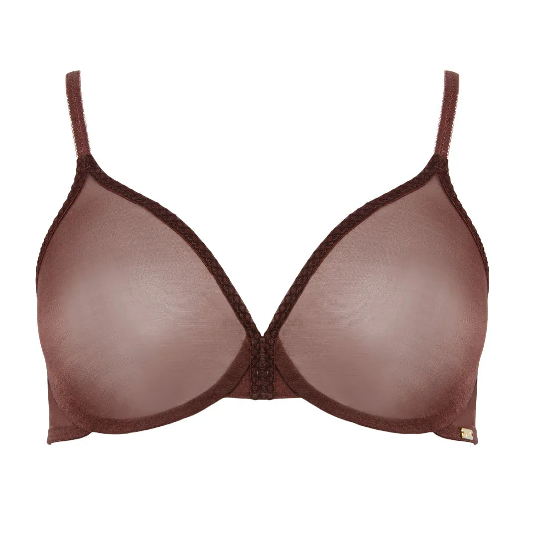 Gossard Glossies Sheer Molded Bra Rich Brown - STREET STYLE