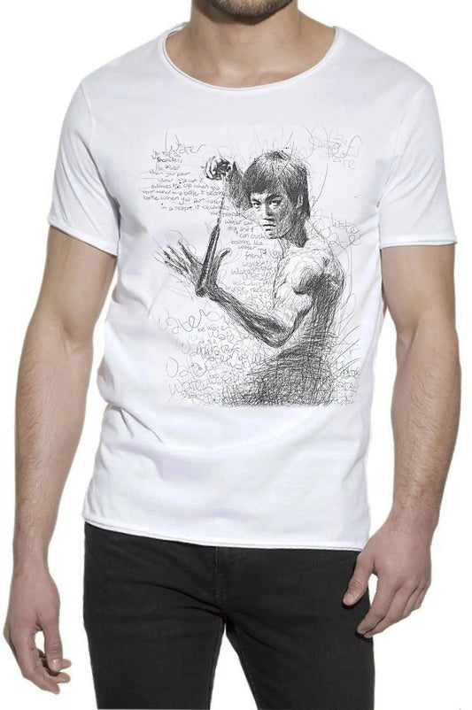 T-shirt streetwear uomo bianca con illustrazione artistica urban, stile street style Rimini