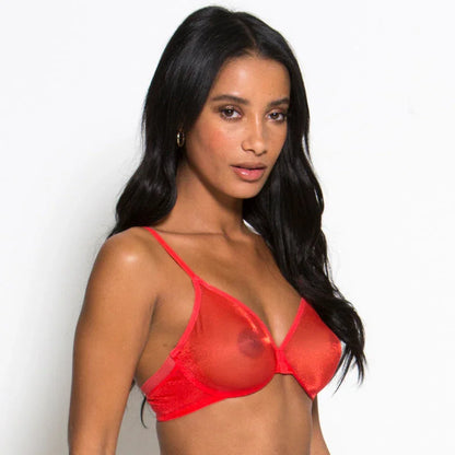 Gossard Glossies Sheer Molded Bra Chilli Red - STREET STYLE