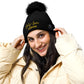 Winter Hats - Self Love - Columbia pom-pom beanie with Embroidery - STREET STYLE