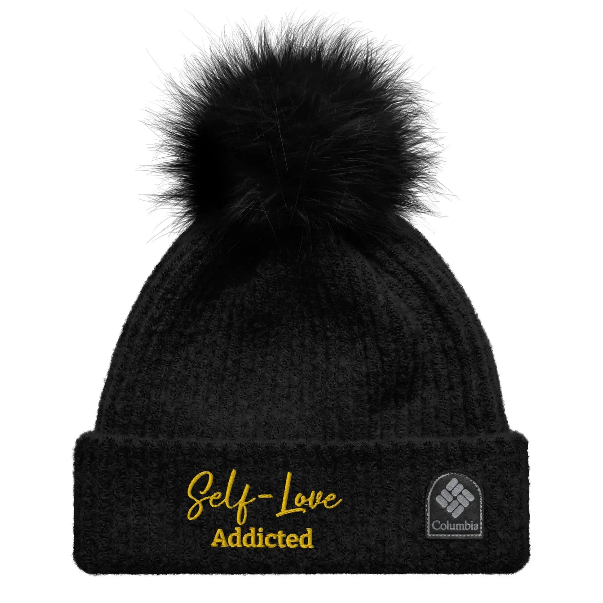 Winter Hats - Self Love - Columbia pom-pom beanie with Embroidery - STREET STYLE