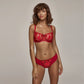 Sexy Sheer Lace Balconette Bra Tango Red - STREET STYLE