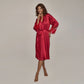 Long Sleeve Satin Bathrobe Ruby Red Tango - STREET STYLE