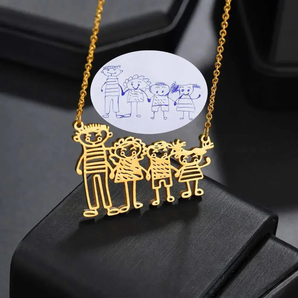CREATE YOUR OWN DESIGN & DRAWINGS - Doodle Drawing Necklace - custom necklace - STREET STYLE