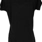 T-shirt donna nera cotone streetwear, stile urban, retro semplice, Street Style Rimini