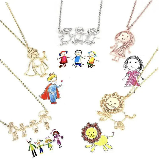 CREATE YOUR OWN DESIGN & DRAWINGS - Doodle Drawing Necklace - custom necklace - STREET STYLE