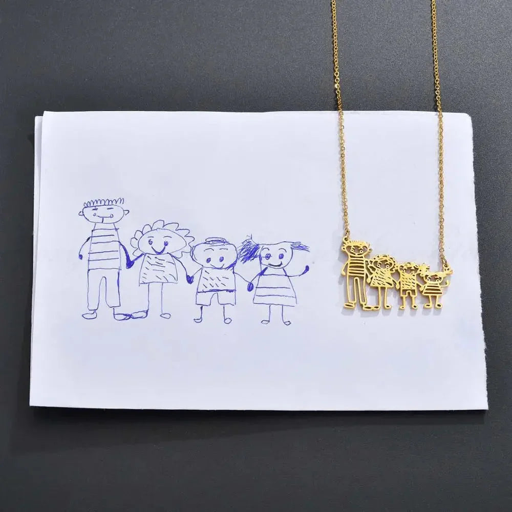CREATE YOUR OWN DESIGN & DRAWINGS - Doodle Drawing Necklace - custom necklace - STREET STYLE