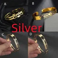 Customized Name Bracelet Personalized Custom Bangles Stainless Steel Jewelry - STREET STYLE
