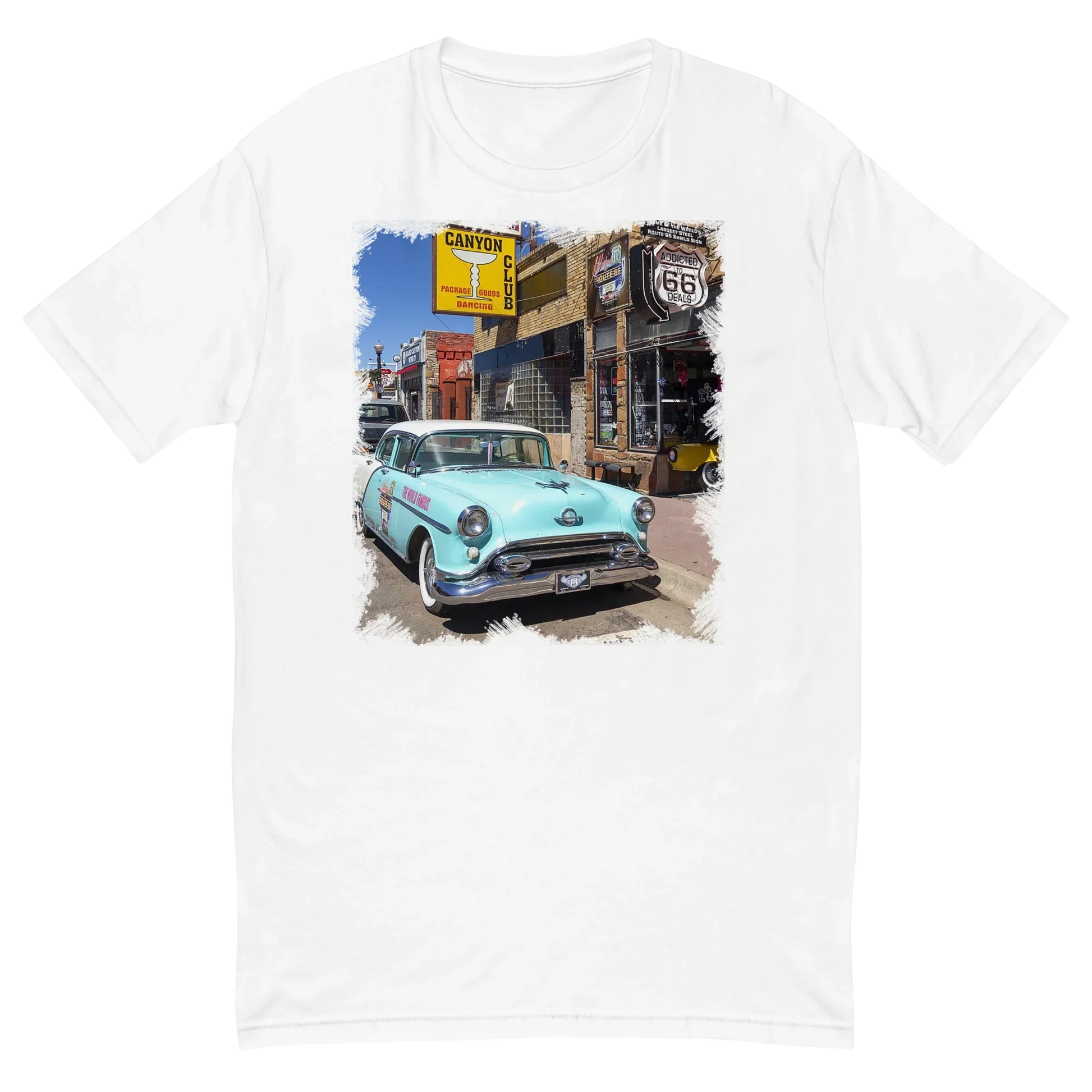 T-shirt Vintage Route 66 con Auto d'Epoca Americana - STREET STYLE