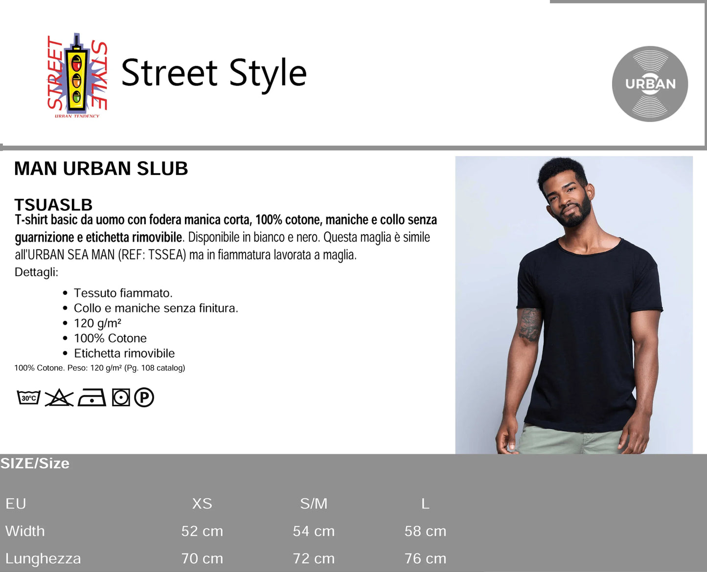 Uomo indossa t-shirt nera cotone fiammato Street Style, moda urban, maniche corte