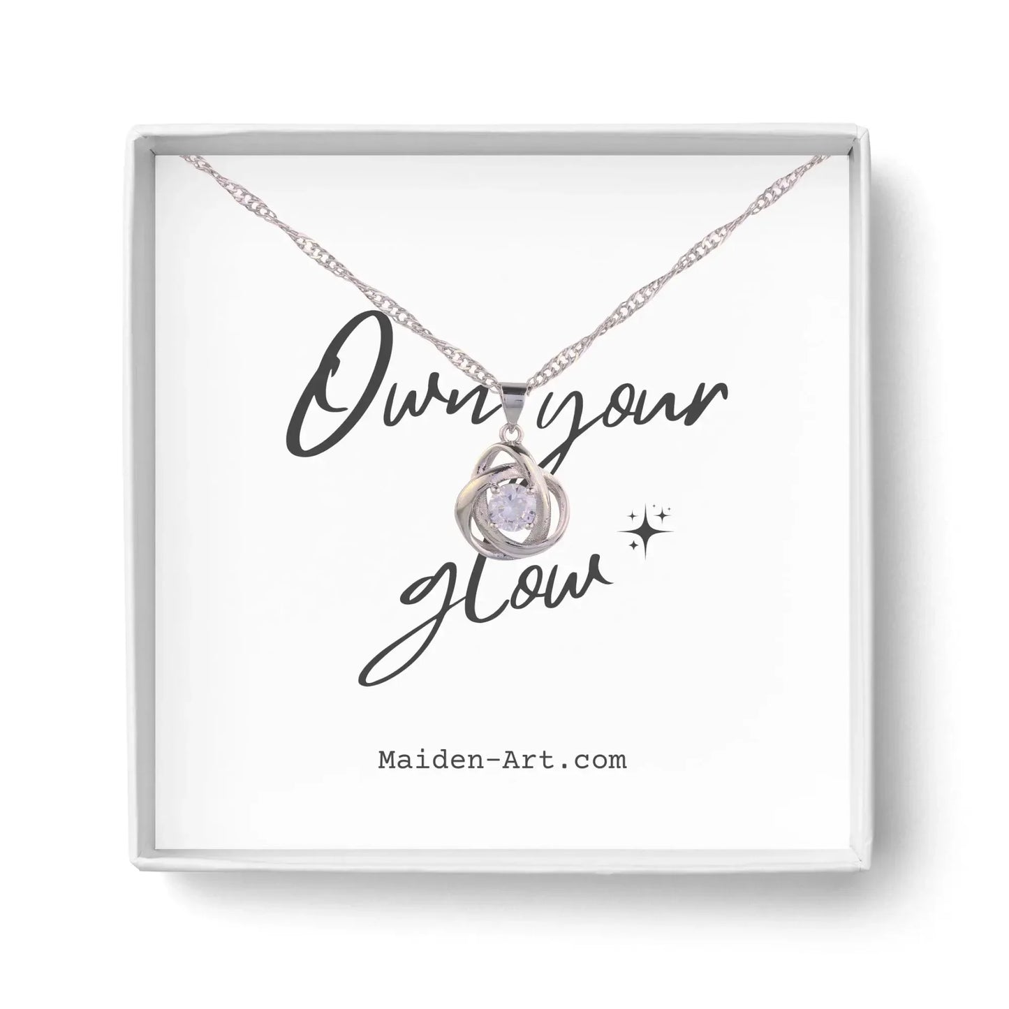 Round Knot Pendant Necklace with Cubic Zirconia - STREET STYLE