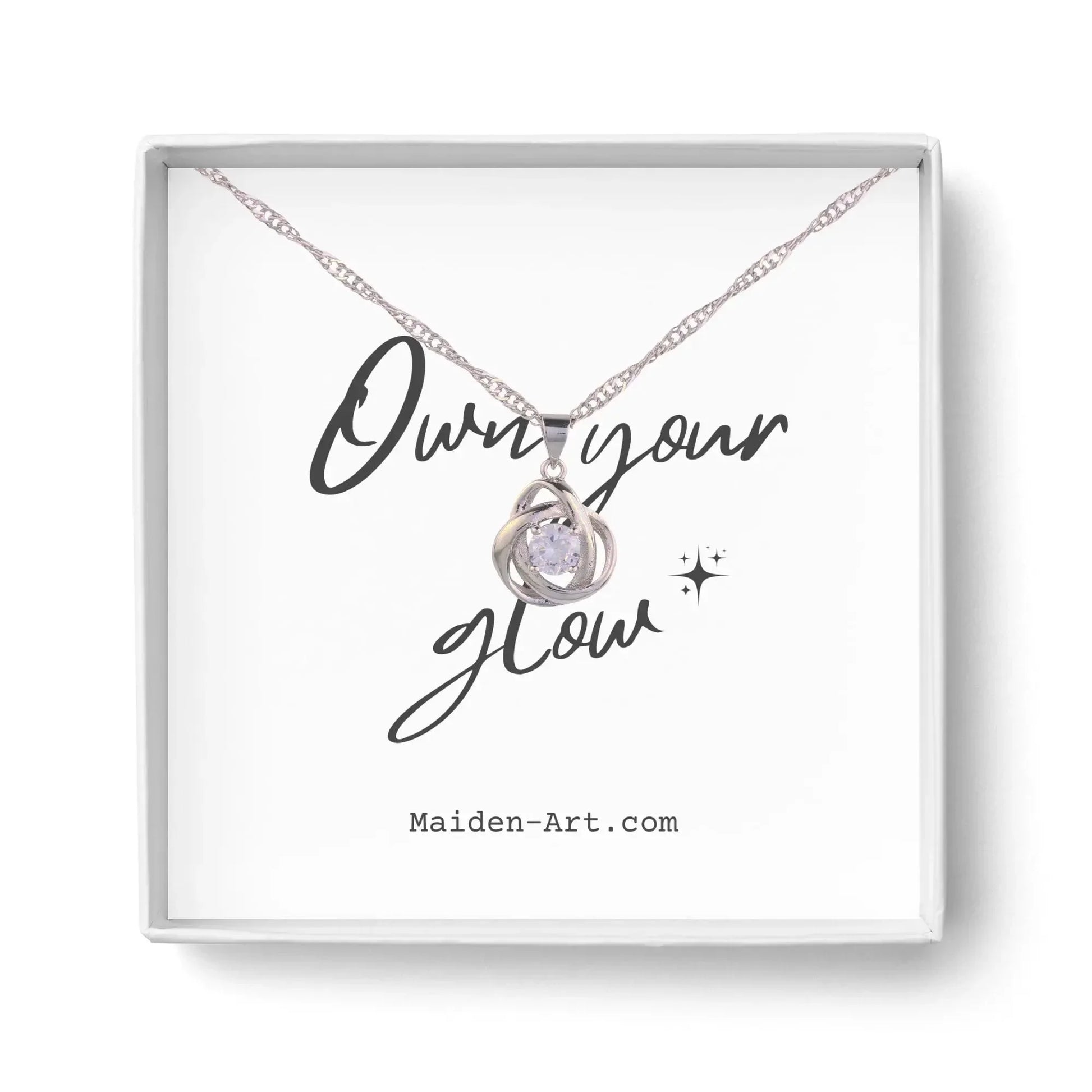 Round Knot Pendant Necklace with Cubic Zirconia - STREET STYLE