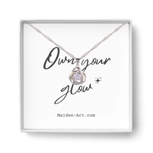 Round Knot Pendant Necklace with Cubic Zirconia - STREET STYLE